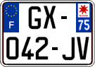 French license plate, SIV (ordinary)