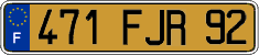 French license plate, FNI
