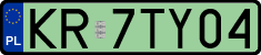 License plates of Poland, Electric vehicles