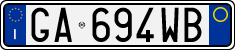 License plate of Italy, Cars (1994 year series)