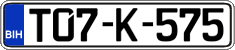 License plate of Bosnia and Herzegovina, Regular plates