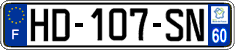 French license plate, SIV (ordinary)
