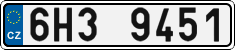 License plate of the Czech Republic, Cars (2001)