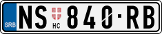 License plate of Serbia, Cars
