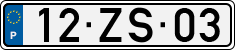 License plate of Portugal, Regular plates