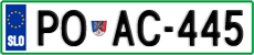 License plate of Slovenia, Cars