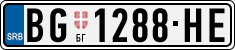 License plate of Serbia, Cars