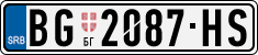 License plate of Serbia, Cars