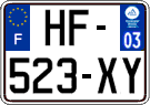 French license plate, SIV (ordinary)