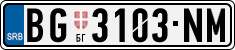 License plate of Serbia, Cars