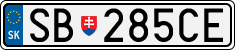 License plate of Slovakia, Cars