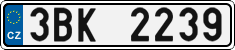 License plate of the Czech Republic, Cars (2001)