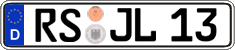 German license plate, Regular plates