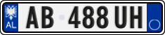 License plate of Albania, Cars (2011)