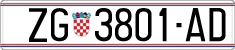 License plate of Croatia, Regular plates