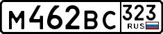 License plate Russia, Cars