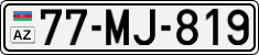 License plate of Azerbaijan, Cars