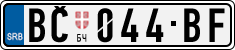 License plate of Serbia, Cars