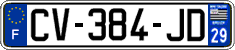 French license plate, SIV (ordinary)