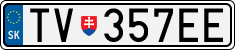 License plate of Slovakia, Cars