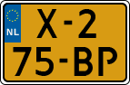 License plate of the Netherlands, Cars