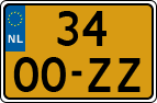 License plate of the Netherlands, Except vehicles / Oldtimers