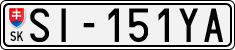 License plate of Slovakia, Cars