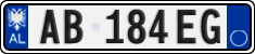 License plate of Albania, Cars (2011)