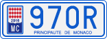 License plate of Monaco, Cars