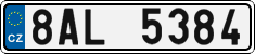 License plate of the Czech Republic, Cars (2001)