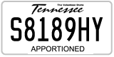 Tennessee, Apportioned