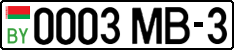 License plate Belarus, Cars (2004)