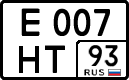 License plate Russia, Cars