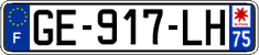 French license plate, SIV (ordinary)