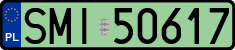 License plates of Poland, Electric vehicles