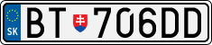 License plate of Slovakia, Cars