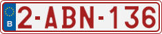 License plate of Belgium, Regular plates (2010)