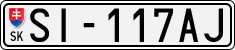 License plate of Slovakia, Cars