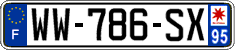 French license plate, SIV (temporary)