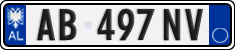 License plate of Albania, Cars (2011)