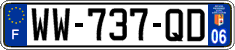 French license plate, SIV (temporary)