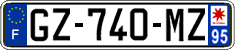 French license plate, SIV (ordinary)