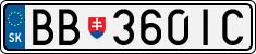 License plate of Slovakia, Cars