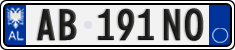 License plate of Albania, Cars (2011)