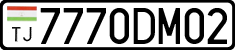 License plate of Tajikistan, Private owners (2009)