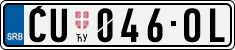 License plate of Serbia, Cars