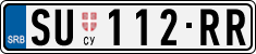 License plate of Serbia, Cars