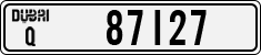 License plate of the UAE, Dubai, Cars