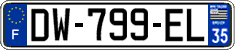 French license plate, SIV (ordinary)