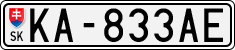 License plate of Slovakia, Cars